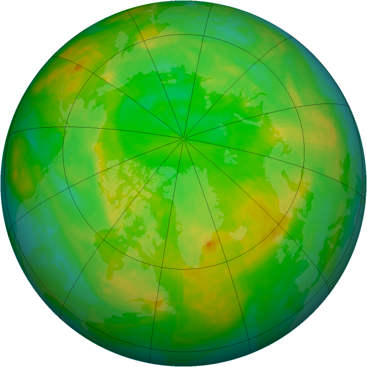 Arctic ozone map for 22 June 1994